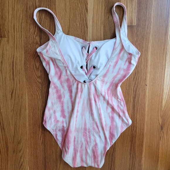 Michael Kors Pink and White One Piece Swimsuit, Size 10 - Picture 2 of 6